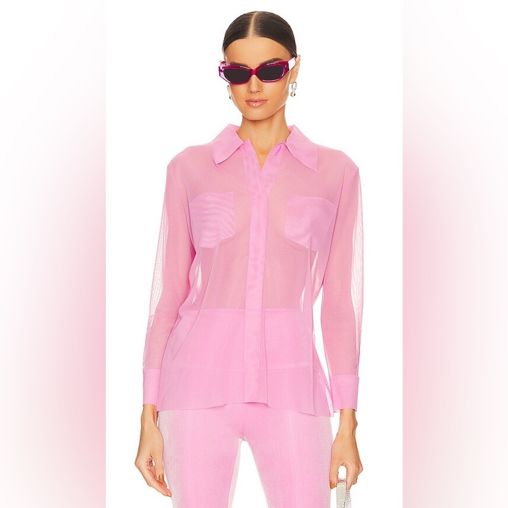 Norma Kamali Pink Button Down Shirt